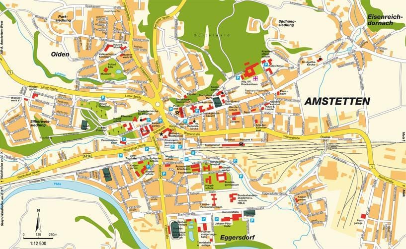 zemljevid amstetten avstrija