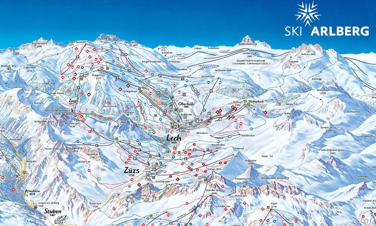 zemljevid arlberg avstrija
