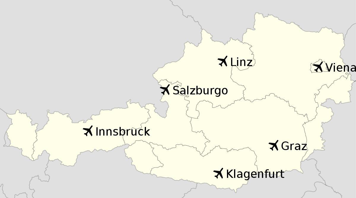 letališč v avstriji zemljevid