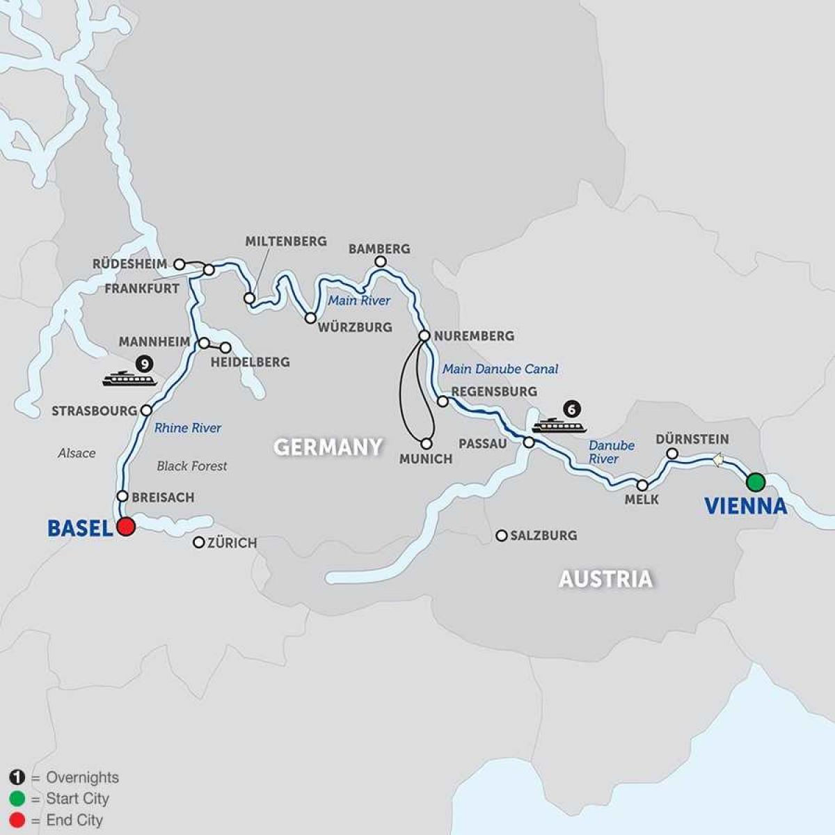 zemljevid avstrije reke