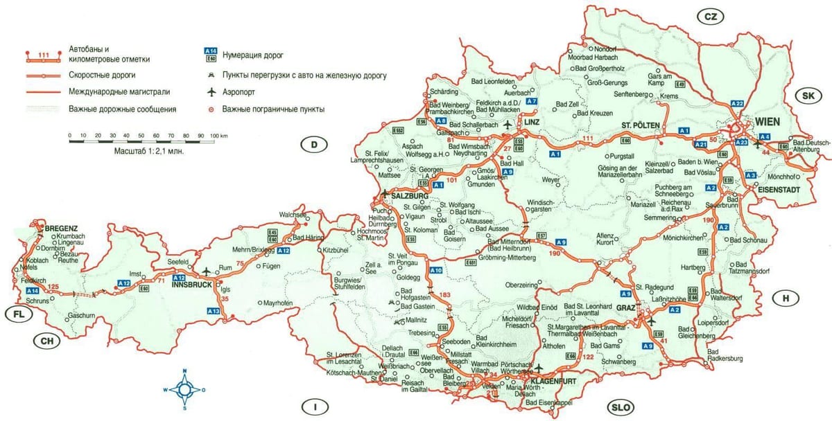 avstrija potovanja zemljevidu