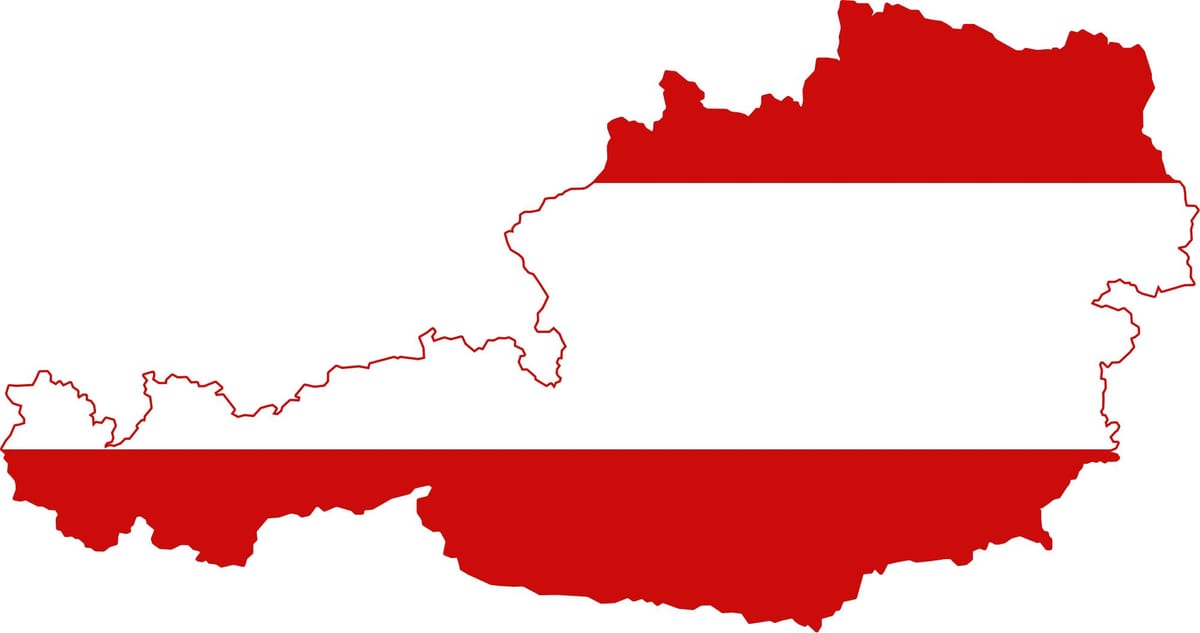 avstrija zemljevid zastavo