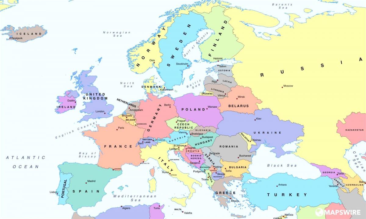 zemljevid evrope kažejo, avstrija