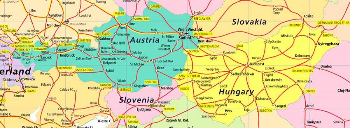 avstrija železniškega zemljevid