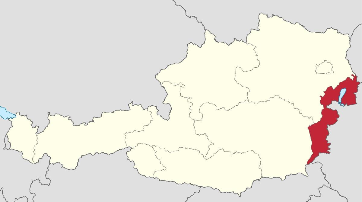 zemljevid burgenland avstrija
