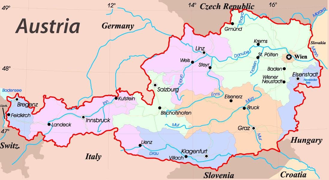 zemljevid eisenstadt avstrija
