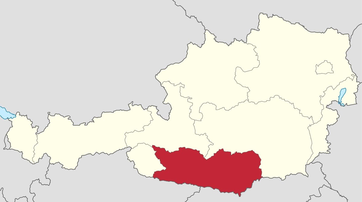 zemljevid koroške avstriji 
