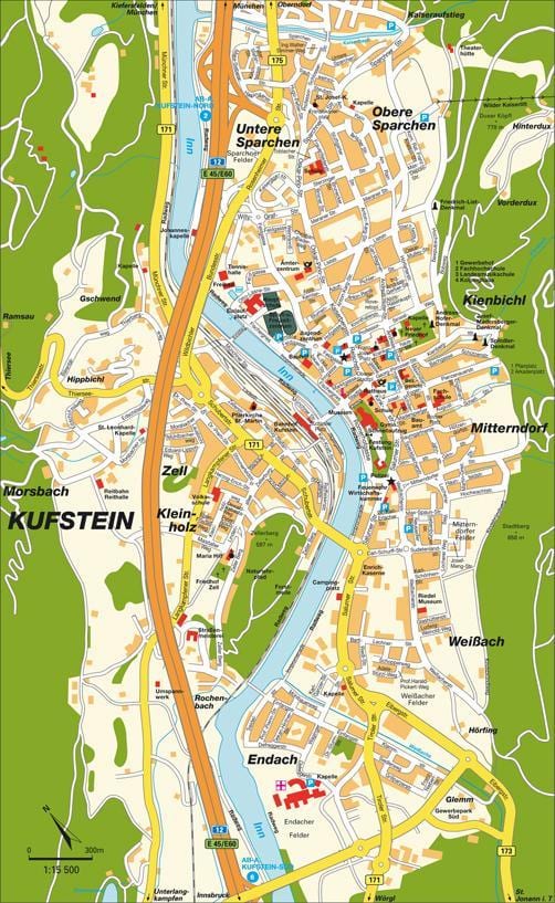 zemljevid kufstein avstrija