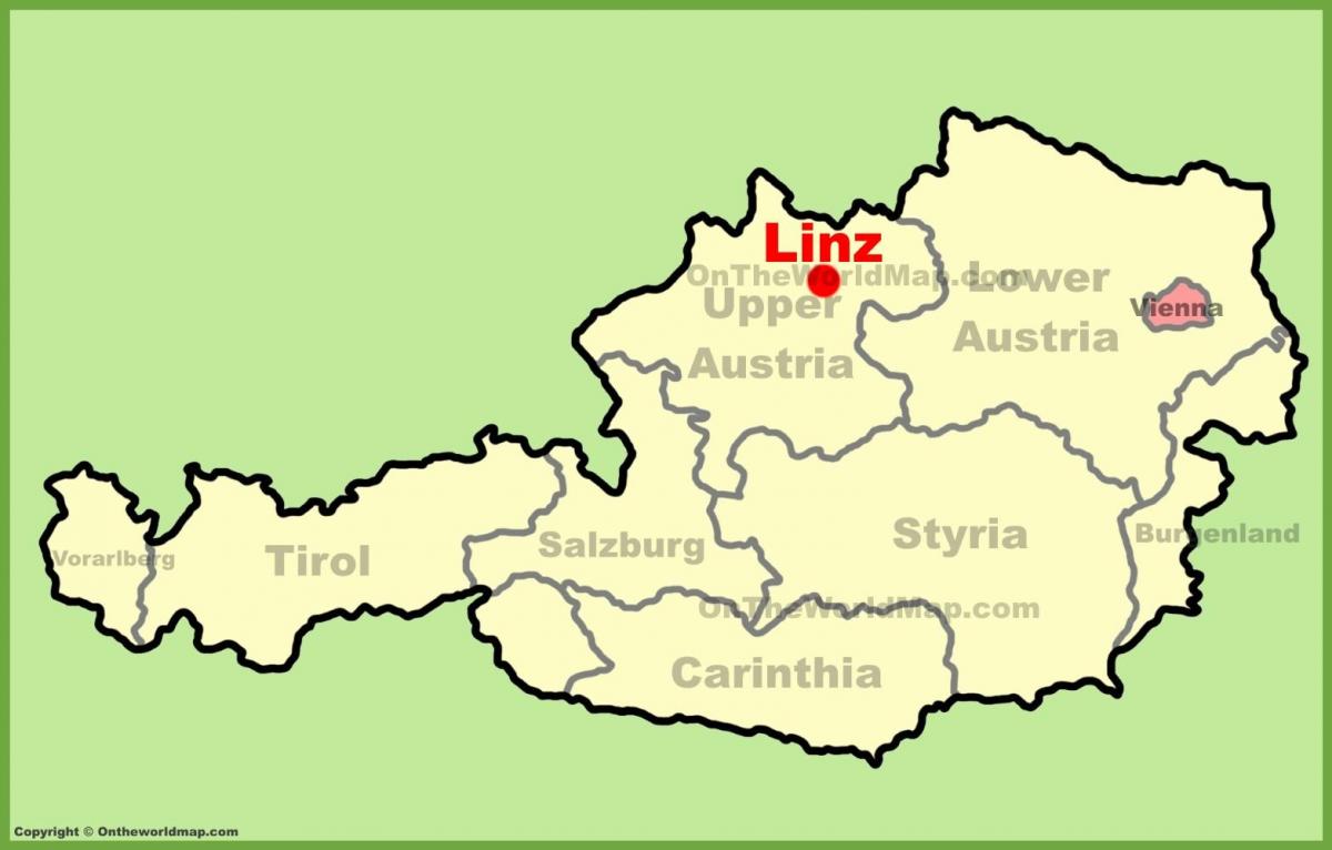 zemljevid linz, avstrija