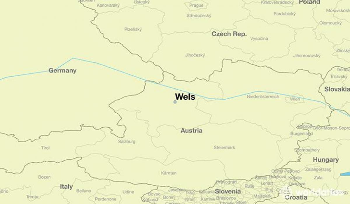zemljevid mestu wels, avstrija