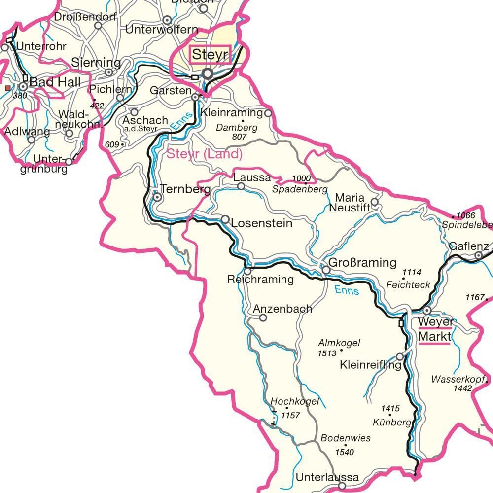 zemljevid steyr, avstrija