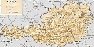 Avstrija geografski zemljevid