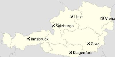 Letališč v avstriji zemljevid