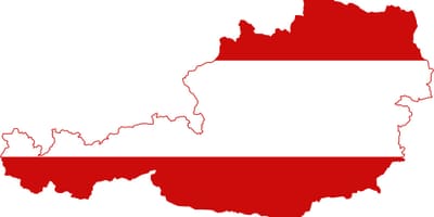 Avstrija zemljevid zastavo