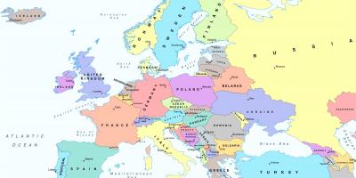 Zemljevid evrope kažejo, avstrija