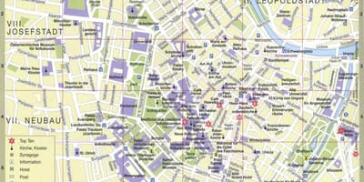 Zemljevid dunaj avstrija turističnih znamenitosti.