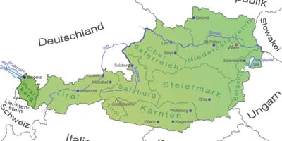 Zemljevid vorarlberg v avstriji
