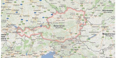 Avstrijska meja zemljevid