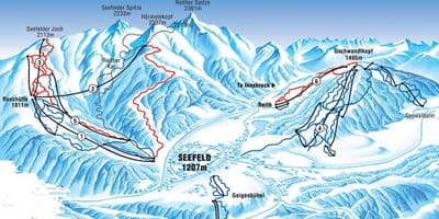 Zemljevid seefeld, avstrija